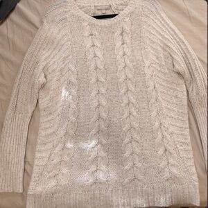 Banana Republic Cream Cable-Knit Pullover